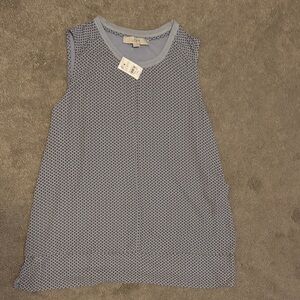 LOFT Patterned Blue Maternity Tank Top Size Medium *New with tags*